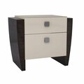 Kd Estanteria Refined High Gloss Nightstand, Beige - 22 in. KD3097440